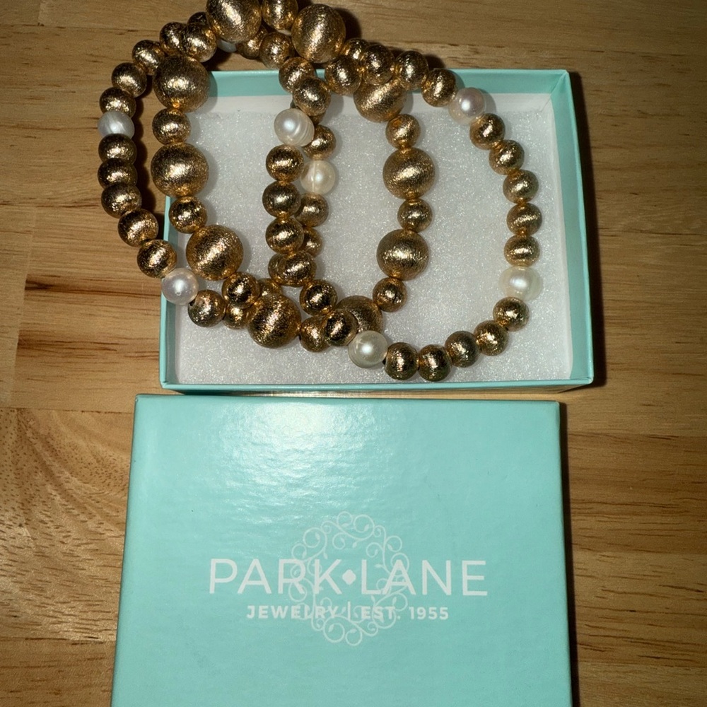 Park Lane Gold and Pearl Bracelet Set